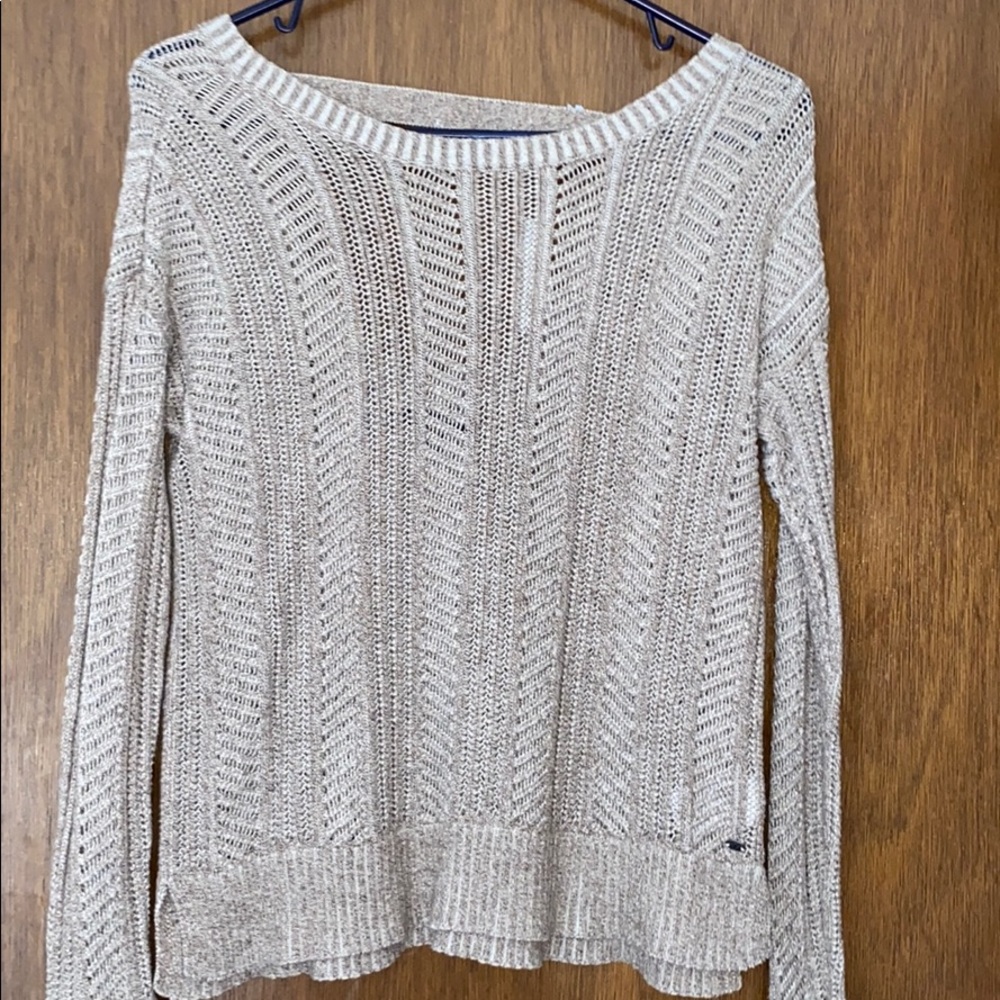 Gray Knitted A&E Sweater with open back